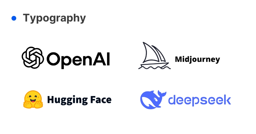 AI product logo typography