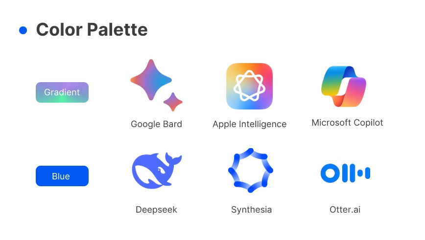 AI product logo color palette