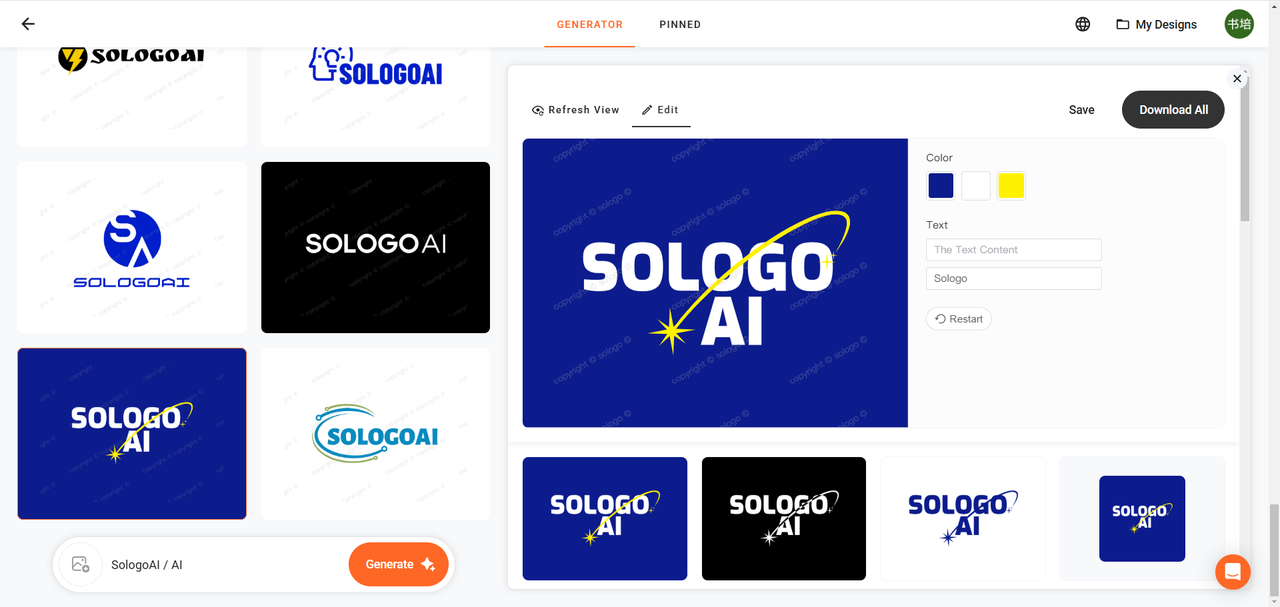 AI product logo-SologoAI