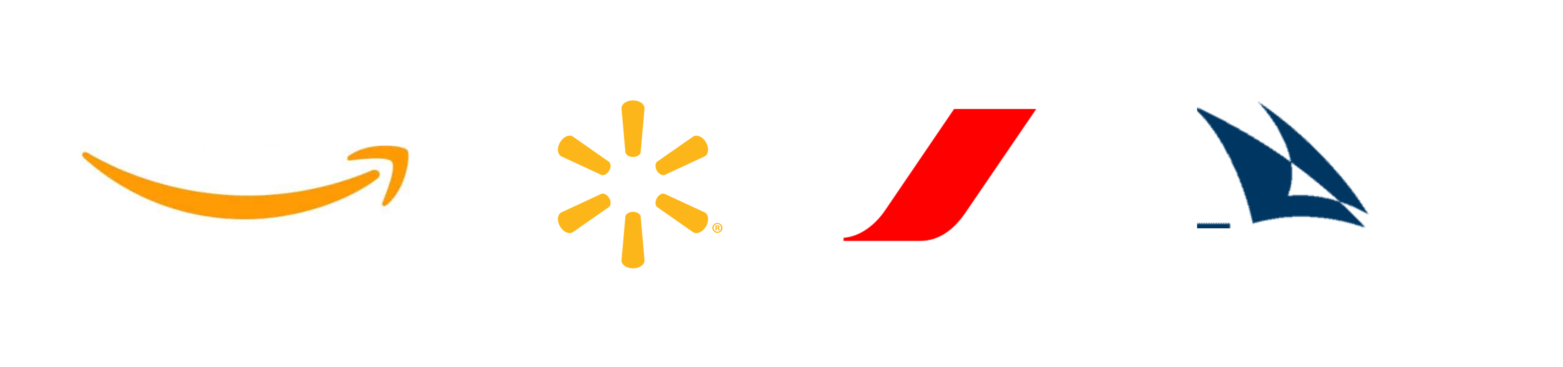 Four iconic brand symbols without brand name logotype