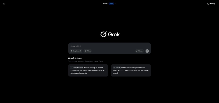 Grok logo display in web