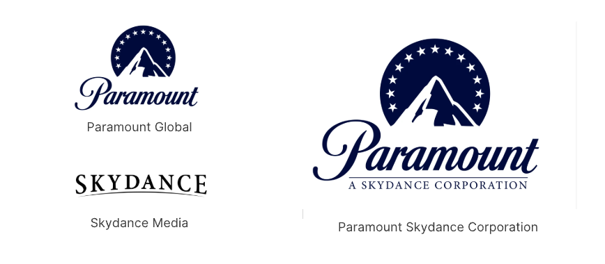 New Paramount and Sky Dance Media logo with stars surrounding a mountain