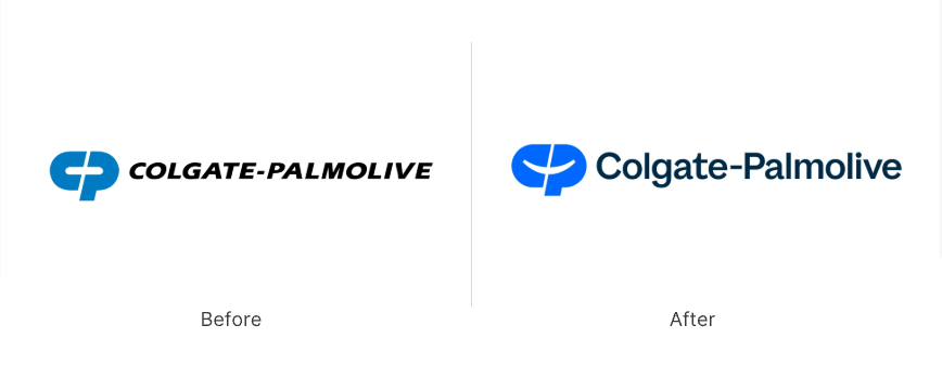Colgate Palmolive old vs new logo comparison 2025 redesign.png