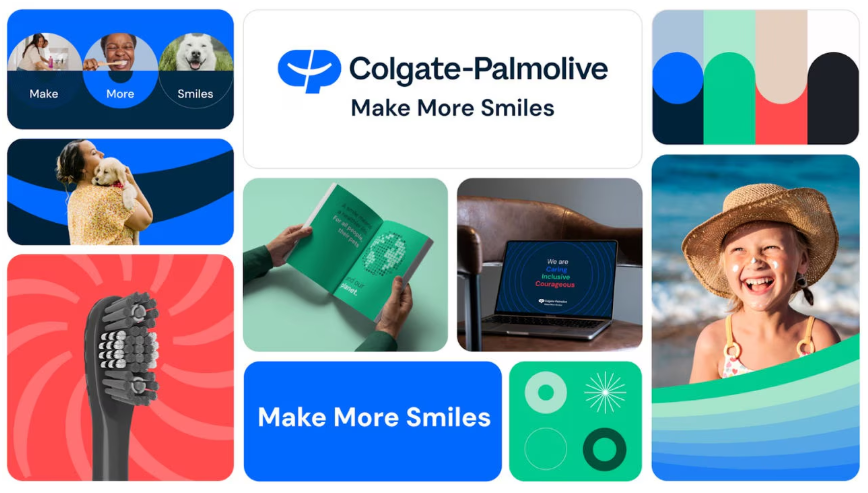 Colgate Palmolive brand identity applications across digital and physical platforms.png