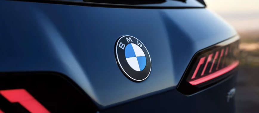 BMW new logo flat design on production car 2026 iX3