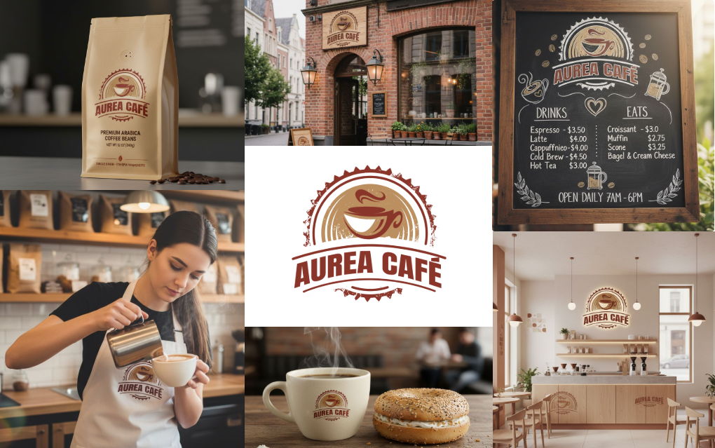 a set of logo mockup for coffee brand | SologoAI