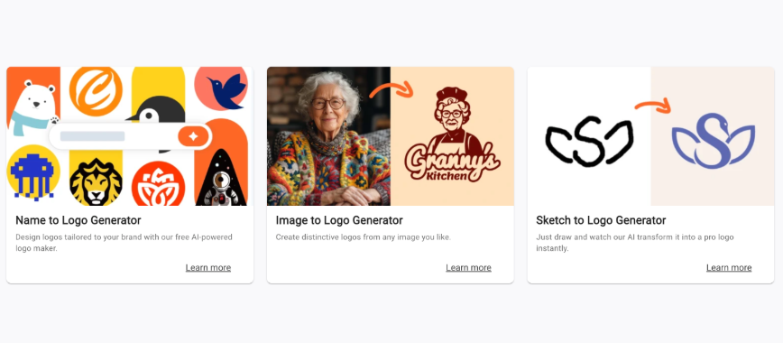 Sologo AI interface showcasing logo creation tools