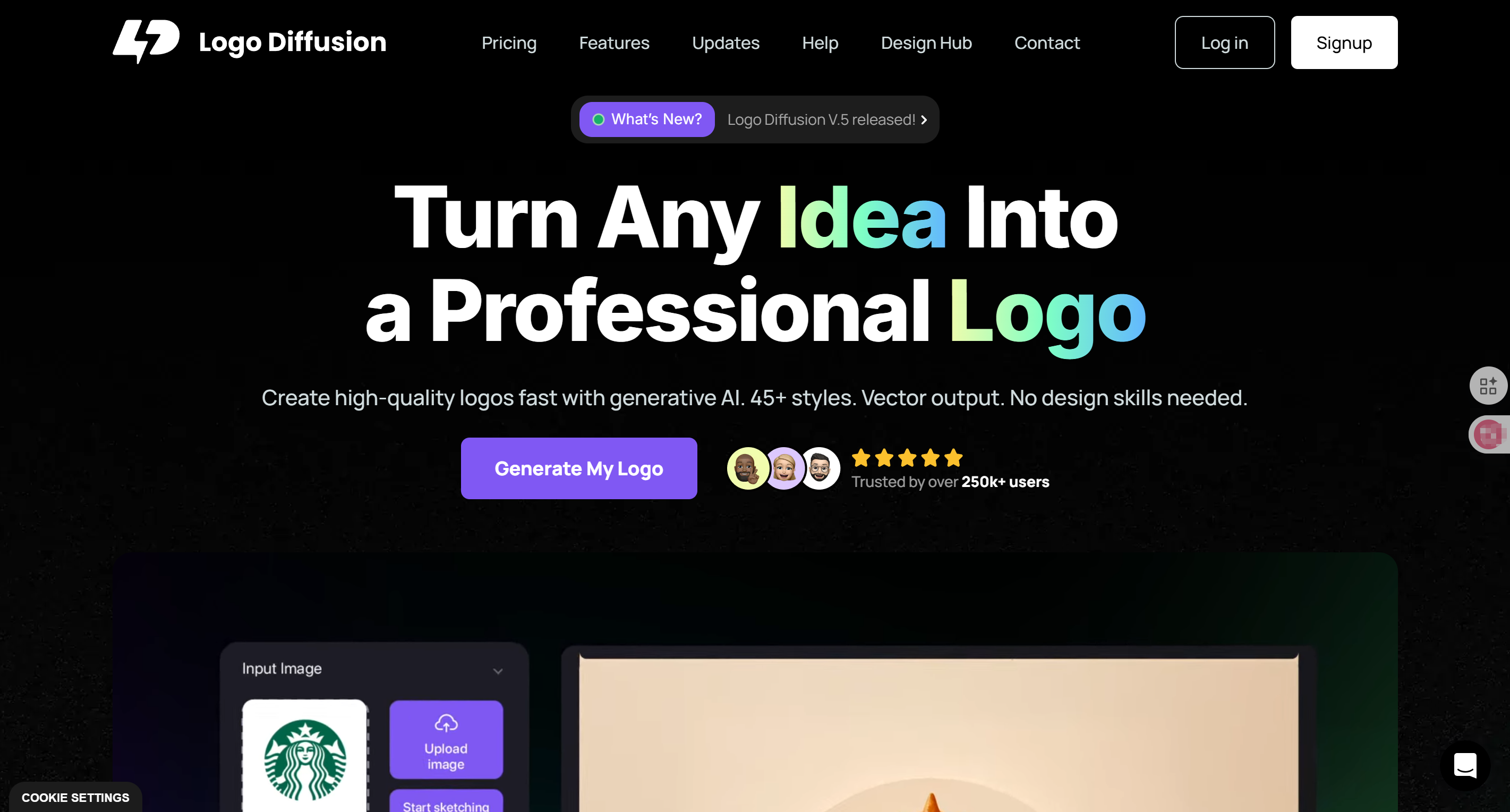 LogoDiffusion AI logo generator example