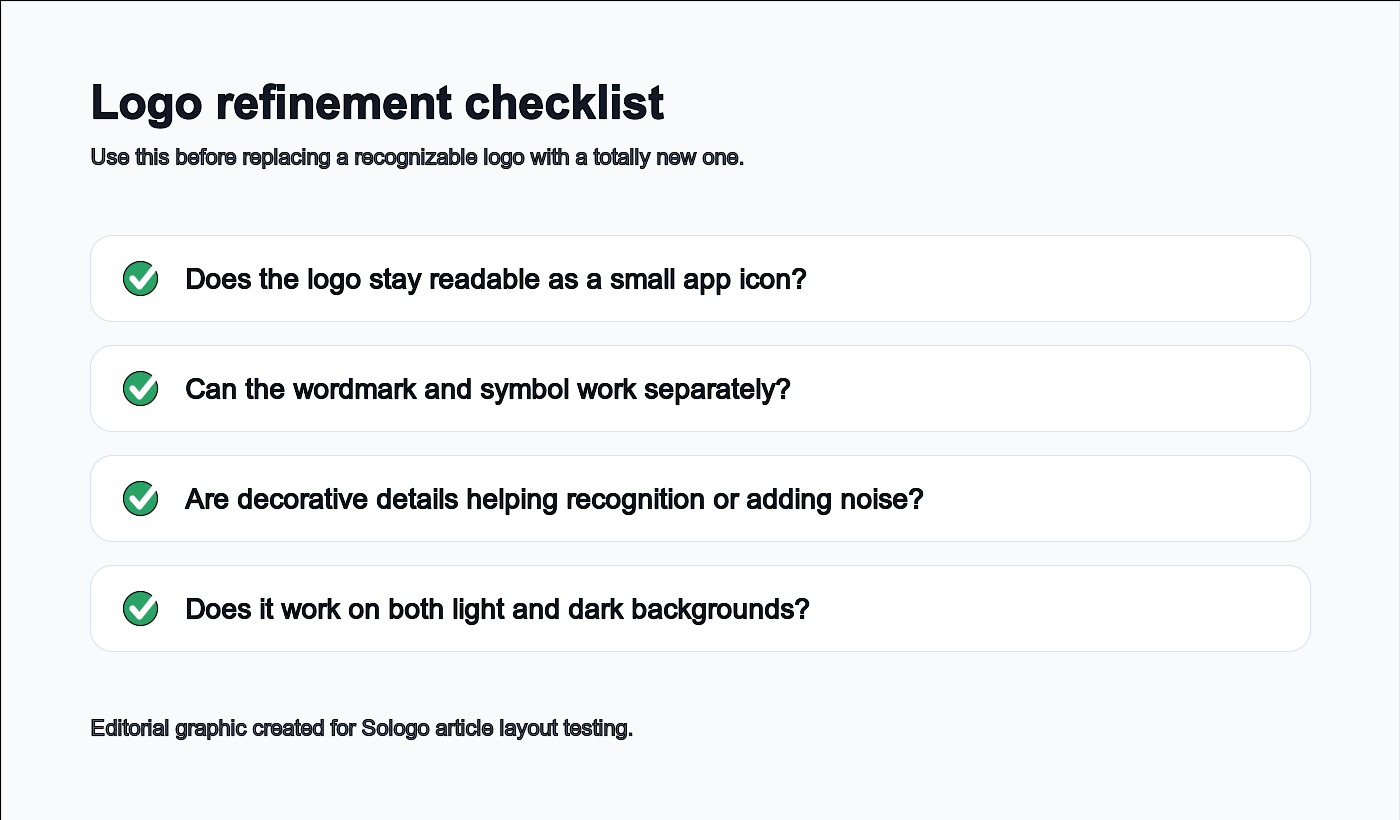 Logo refinement checklist