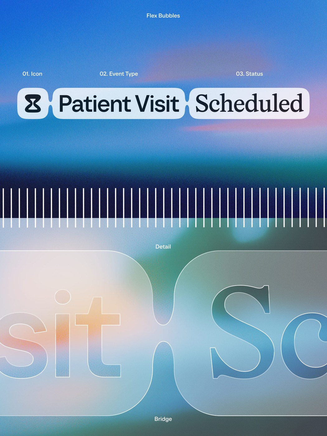 Connected, rounded forms carry variable messages in the identity system. Design: Smith & Diction / Calendly, via Abduzeedo.