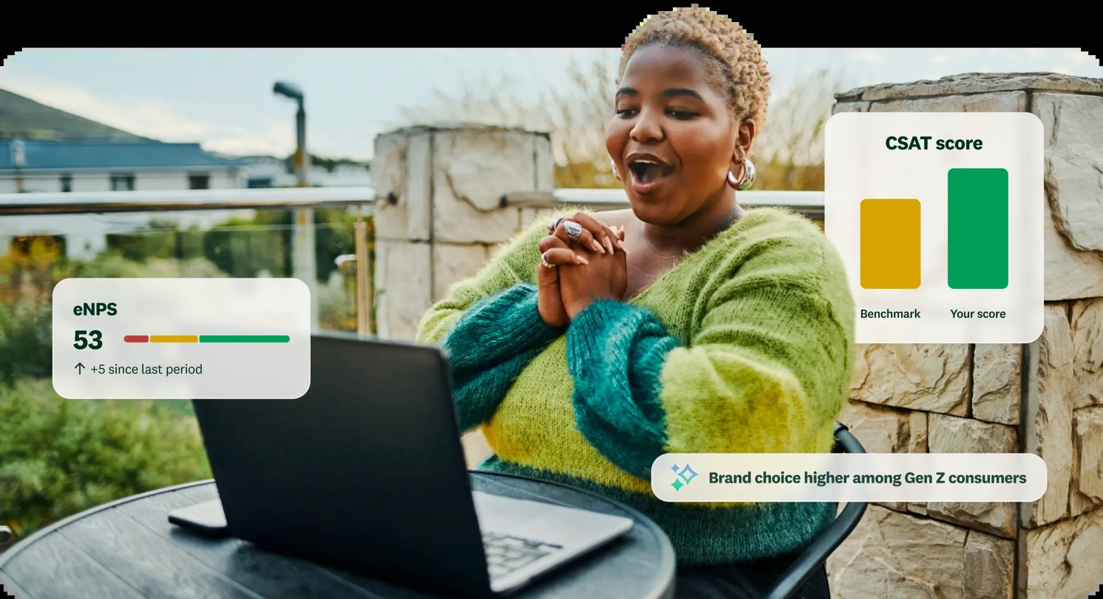 The refreshed identity inside a product context. Source: SurveyMonkey.