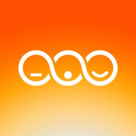 Official Jack Morton connected three-face logo on an orange background