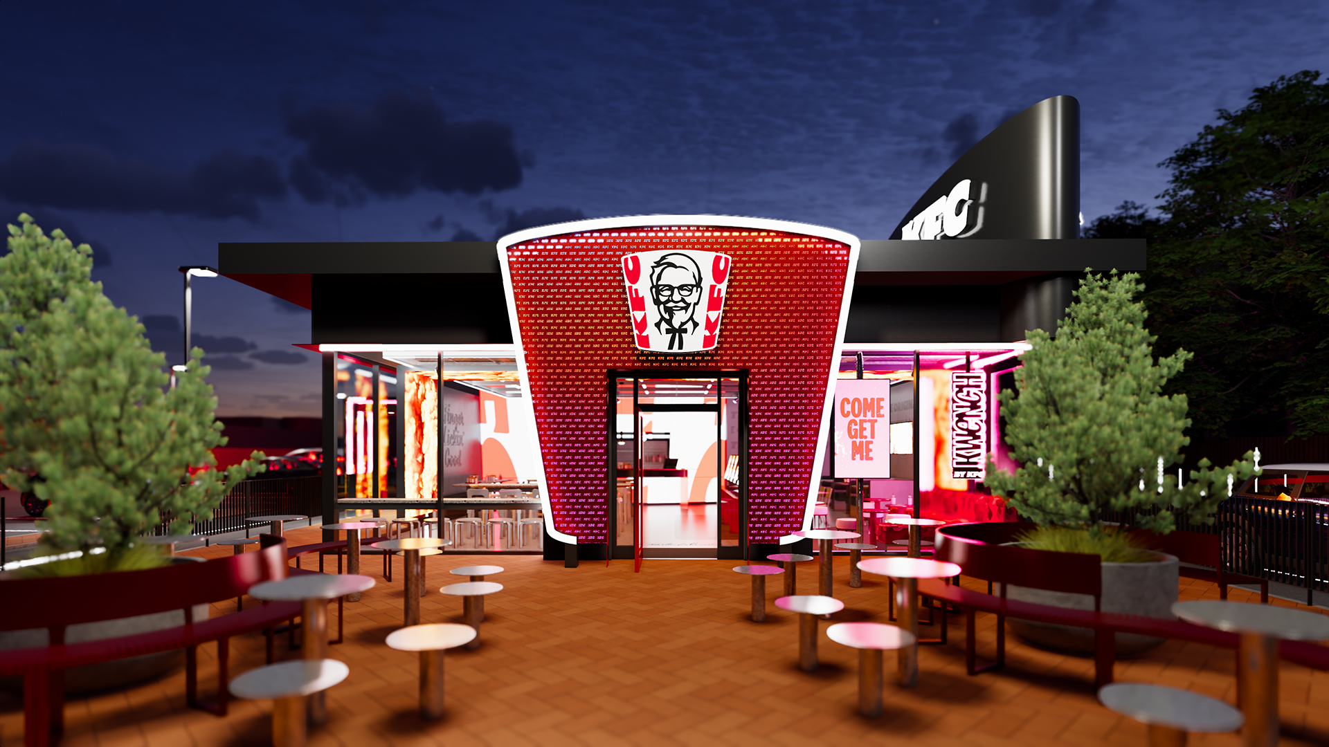 KFC identity system application visual
